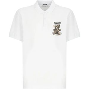 Moschino, Heren, Tops, Wit, Maat: M Katoen,