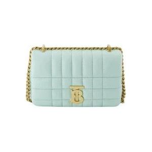 Burberry Gewatteerde Lamsskin Crossbody Tas - Blauw , Blue , Dames , Maat: ONE Size