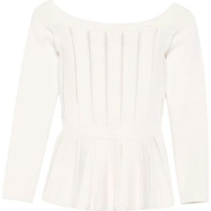 Elisabetta Franchi, Dames, Truien, Beige, Maat: S Viscose,