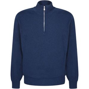 Brunello Cucinelli, Heren, Truien, Blauw, Maat: S Kasjmier,