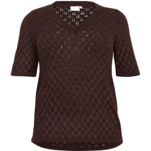 Kaffe Curve, Dames, Truien, Bruin, Maat: S Wol,