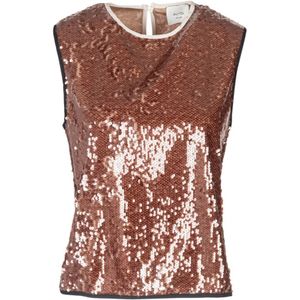 Alysi, Dames, Tops, Bruin, Maat: XS