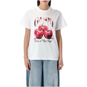 Ganni, Dames, Tops, Wit, Maat: S