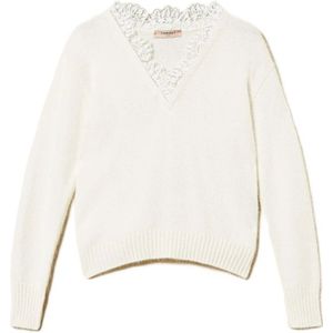 Twinset, Dames, Truien, Wit, Maat: M