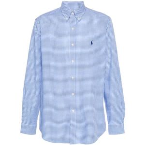 Polo Ralph Lauren, Heren, Overhemden, Blauw, Maat: S Katoen,