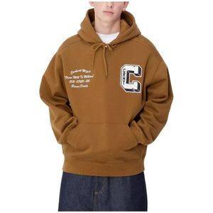 Carhartt Wip, Heren, Sweatshirts & Hoodies, Bruin, Maat: S Katoen,