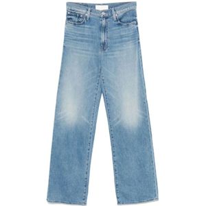 Mother - Wijde Jeans - Denim - Blauw - Katoen - Vijf-pocketstijl