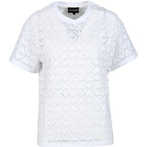 Emporio Armani, Dames, Tops, Wit, Maat: S Katoen,