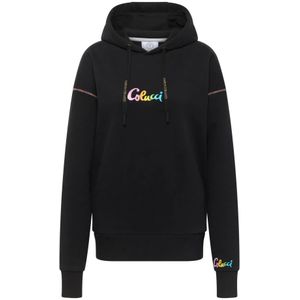 Carlo Colucci, Dames, Sweatshirts & Hoodies, Zwart, Maat: L