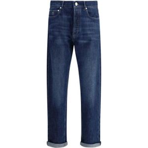 Brunello Cucinelli, Heren, Jeans, Blauw, Maat: L Katoen,