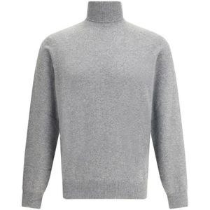 Brunello Cucinelli, Heren, Truien, Grijs, Maat: M Kasjmier,