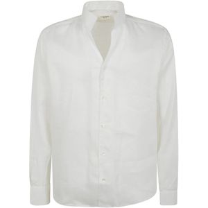 Tintoria Mattei 954, Heren, Overhemden, Wit, Maat: L Linnen,
