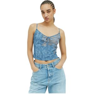 Diesel, Dames, Tops, Blauw, Maat: 2XL Denim,