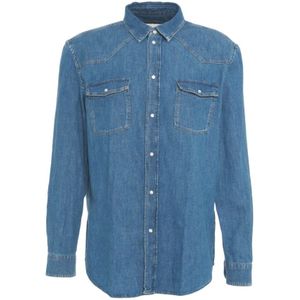 Dondup, Heren, Overhemden, Blauw, Maat: XL Denim,