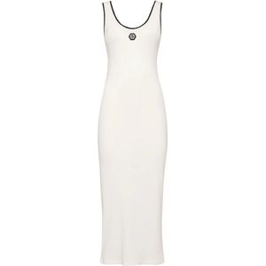Philipp Plein, Dames, Jurken, Wit, Maat: M Katoen,