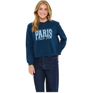Saint Tropez, Dames, Sweatshirts & Hoodies, Blauw, Maat: L Katoen,