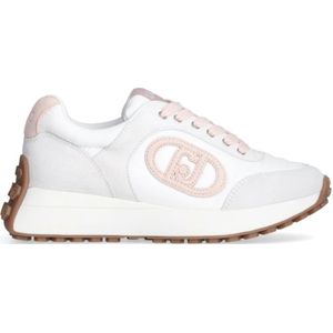 Liu Jo - Sneakers Lolo 17 - Wit/Roze - Leer en Stof - Italiaanse Sneakers
