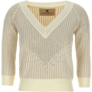Ermanno Scervino, Dames, Truien, Beige, Maat: M Katoen,