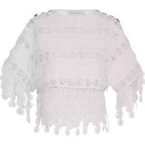 Zimmermann, Dames, Blouses & Shirts, Wit, Maat: M Linnen,