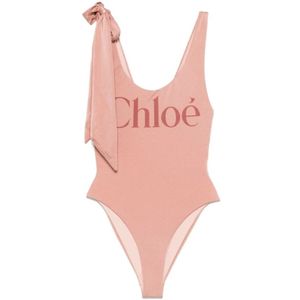Chloé, Dames, Badkleding, Roze, Maat: M Polyamide,