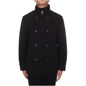 Montecore, Heren, Mantels, Blauw, Maat: M Tweed,