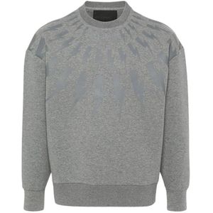 Neil Barrett, Heren, Sweatshirts & Hoodies, Grijs, Maat: L Katoen,