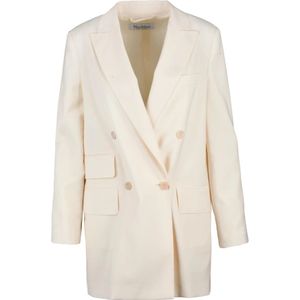 Max Mara, Dames, Jassen, Beige, Maat: 3XS Zijde,