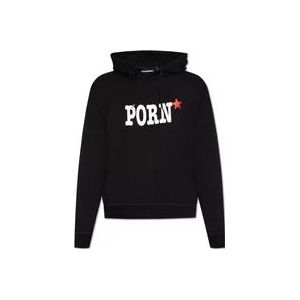 Dsquared2 Bedrukte hoodie , Black , Heren , Maat: XL