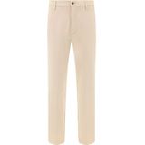 Boggi Milano - Chino Broek - Beige - Katoen - Stretch Geborstelde Panama