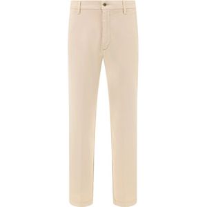 Boggi Milano - Chino Broek - Beige - Katoen - Stretch Geborstelde Panama