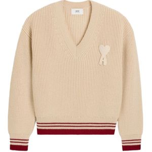 Ami Paris, Heren, Truien, Beige, Maat: M