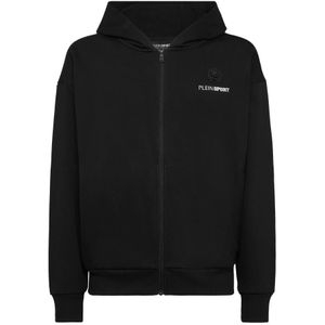 Plein Sport, Heren, Sweatshirts & Hoodies, Zwart, Maat: XS Katoen,