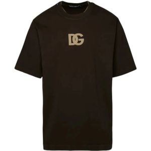 Dolce & Gabbana, Heren, Tops, Bruin, Maat: L Katoen,