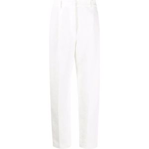 Brunello Cucinelli, Dames, Broeken, Wit, Maat: S Katoen,