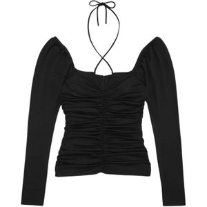 Ganni, Dames, Tops, Zwart, Maat: S Poliester,