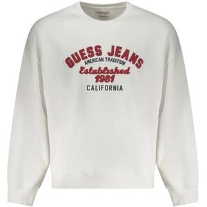 Guess, Heren, Sweatshirts & Hoodies, Wit, Maat: XS Katoen,