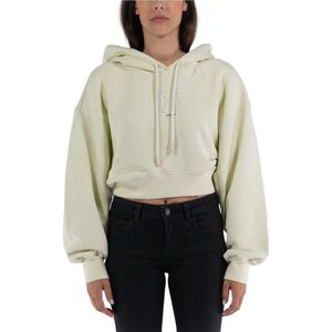 Off White, Dames, Sweatshirts & Hoodies, Groen, Maat: L Katoen,