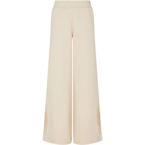 EA7 Emporio Armani - Broek - Sand - Sweatstof - Wide Leg - High Waist
