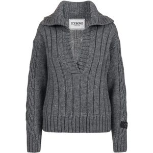 Iceberg, Dames, Truien, Grijs, Maat: S Wol,