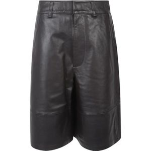 The Frankie Shop, Dames, Korte broeken, Bruin, Maat: S Leer,