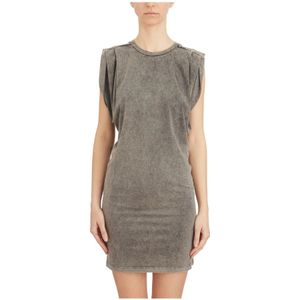Dondup, Dames, Jurken, Grijs, Maat: S Katoen,
