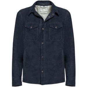 Gimo's, Heren, Jassen, Blauw, Maat: M Suède,