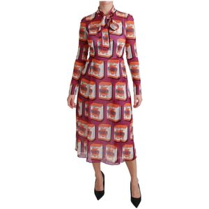 Dolce & Gabbana, Dames, Jurken, Veelkleurig, Maat: 2XS Zijde,
