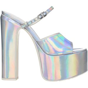 Valentino Garavani, Dames, Schoenen, Grijs, Maat: 38 1/2 EU Zijde,