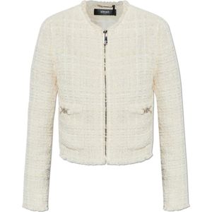 Versace, Dames, Jassen, Beige, Maat: 2XS Katoen,