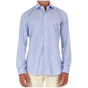 Barba, Heren, Overhemden, Blauw, Maat: M Katoen,