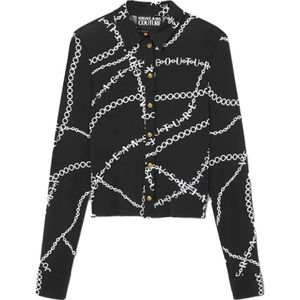 Versace Jeans Couture, Dames, Blouses & Shirts, Zwart, Maat: XS