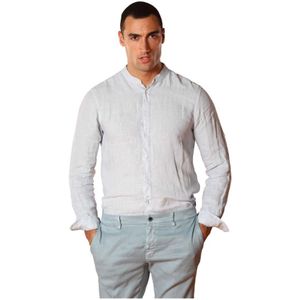 Mason's, Heren, Overhemden, Blauw, Maat: S Linnen,