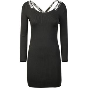 Off White, Dames, Jurken, Zwart, Maat: XS Polyamide,