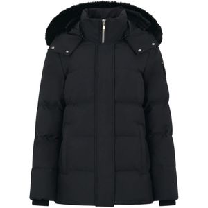 Moose Knuckles, Dames, Jassen, Zwart, Maat: XL Leer,